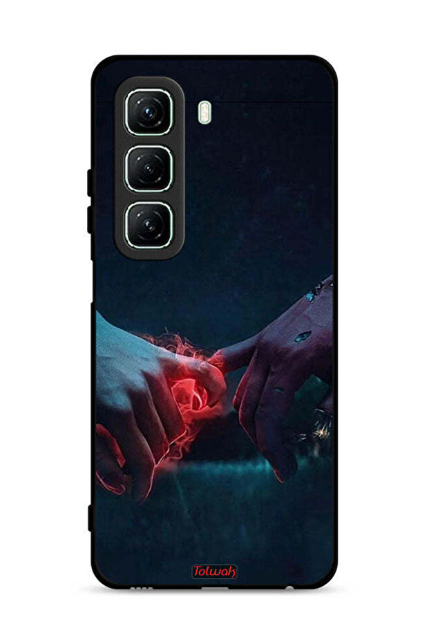 غطاء حماية لهاتف Infinix Hot 50 5G، مزين برسومات "أيدي محترقة"