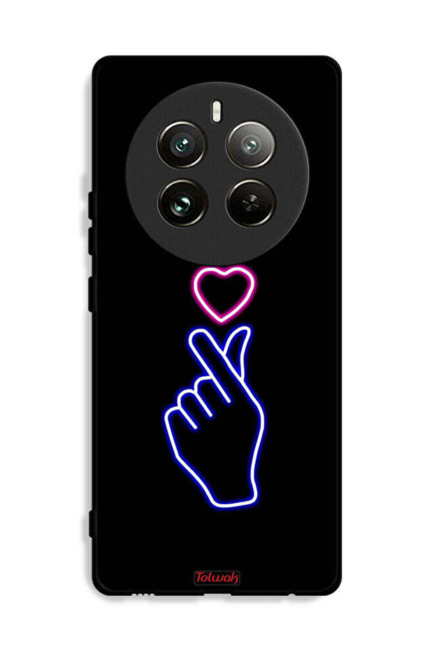 غطاء حماية لهاتف Realme 12 Pro Plus 5G برسومات قلب سناب
