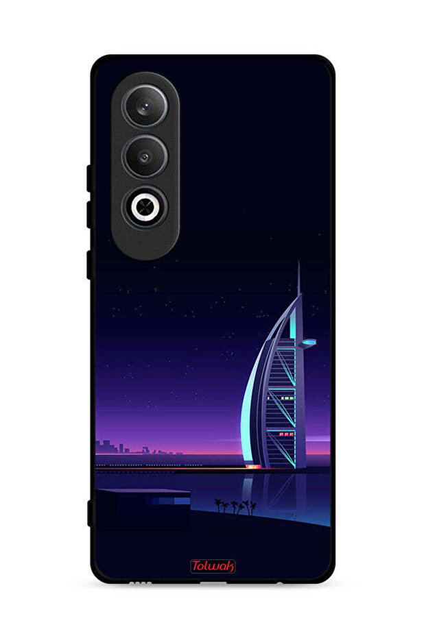 غطاء حماية لهاتف Oppo K12 Plus 5G بتصميم برج العرب الرقمي