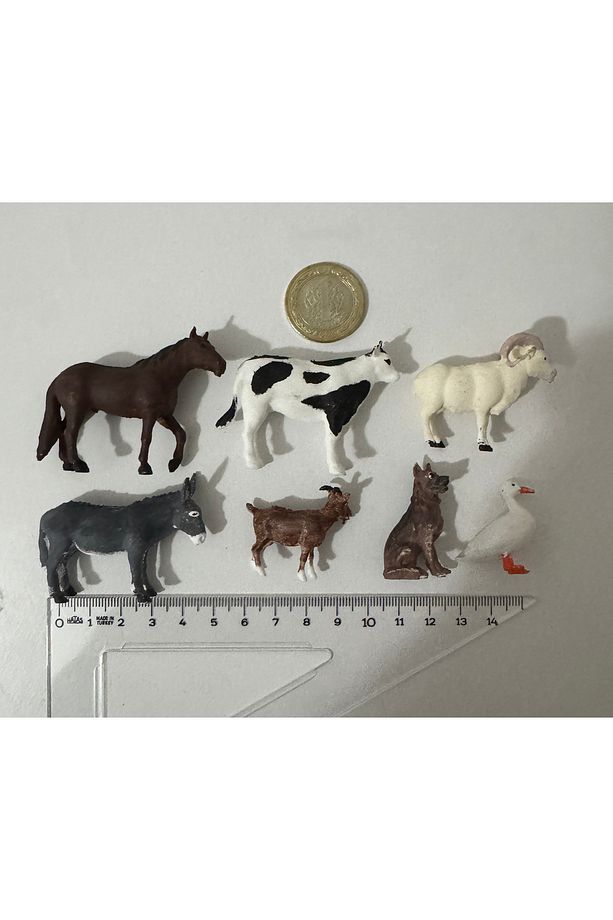 Çiftlik Hayvanları Maket Figürleri - At, İnek, Eşek, Keçi, Koç, Köpek, Kedi, Ördek 1/50 Ölçekli 1:50 - 3