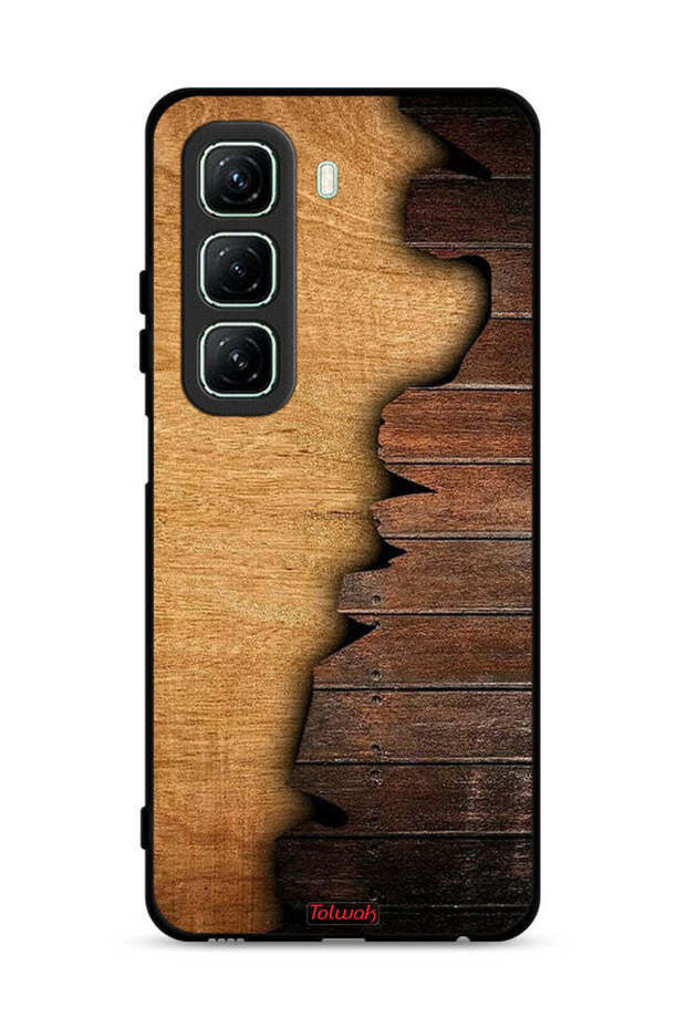غطاء حماية لهاتف Infinix Hot 50 5G بنمط خشبي عتيق