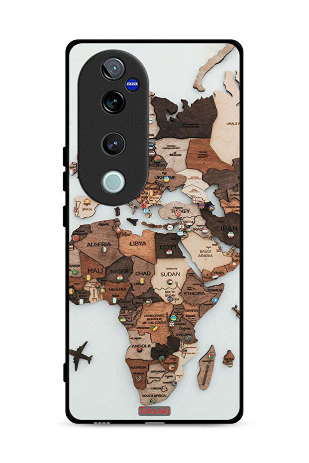 غطاء حماية Vivo S19 Pro 5G بتصميم خريطة العالم