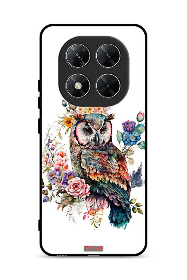 غطاء حماية لهاتف Xiaomi Poco X7 5G بتصميم بومة فنية تجريدية