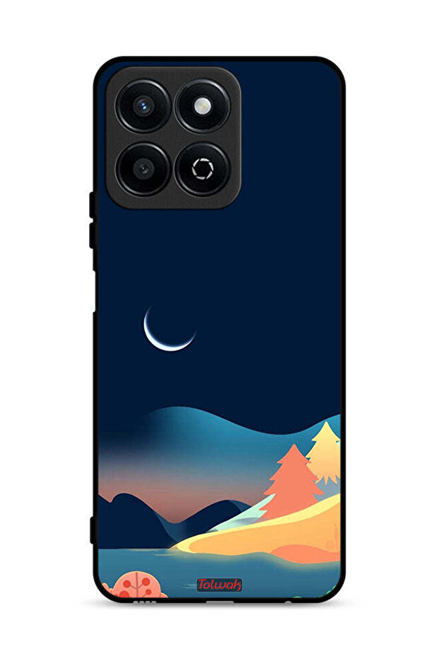 غطاء حماية لهاتف Honor Play 60 Plus 5G برسومات تجريدية على شكل قمر