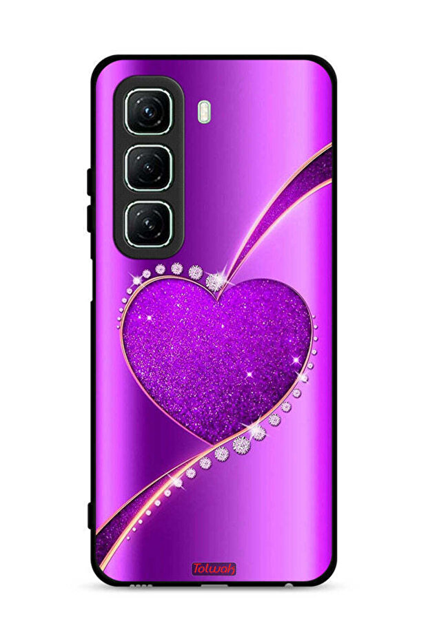 غطاء حماية لهاتف Infinix Hot 50 5G بنقشة قلب لامعة
