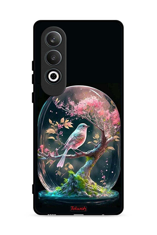 غطاء حماية لهاتف Oppo K12 Plus 5G بتصميم طائر في جرة