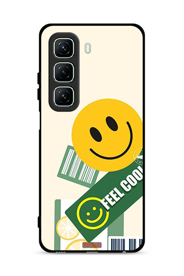 غطاء حماية لهاتف Infinix Hot 50 5G بملصق Feel Cool