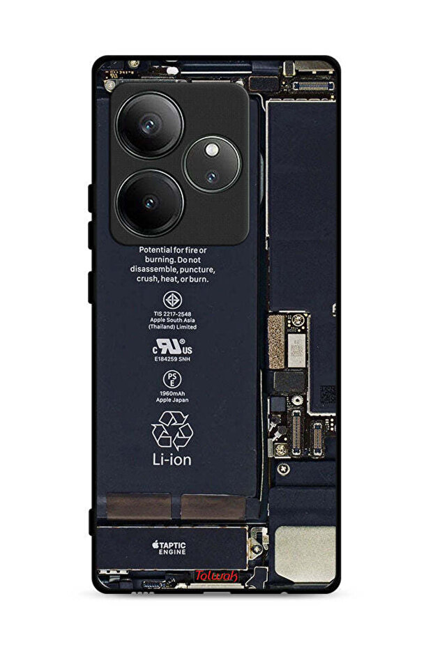 غطاء حماية لهاتف Realme GT 6T 5G بنمط دائرة الهاتف