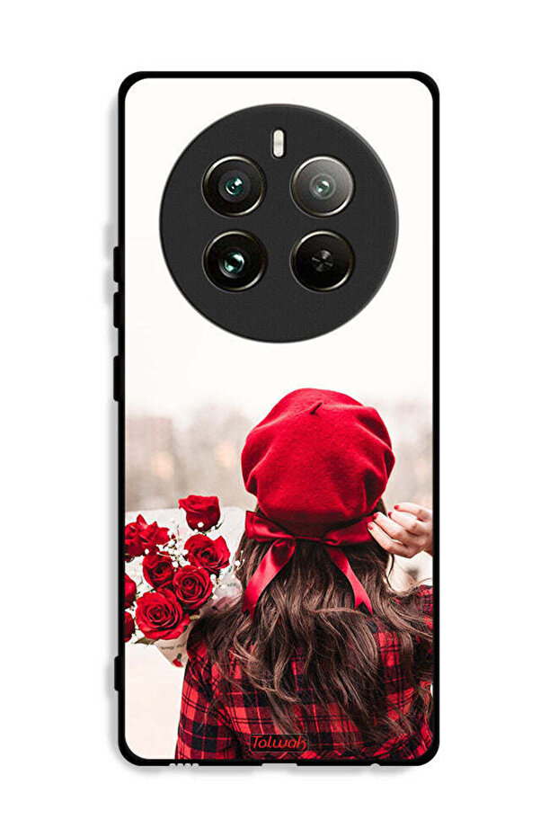 غطاء حماية لهاتف Realme 12 Pro Plus 5G يحمل زهورًا
