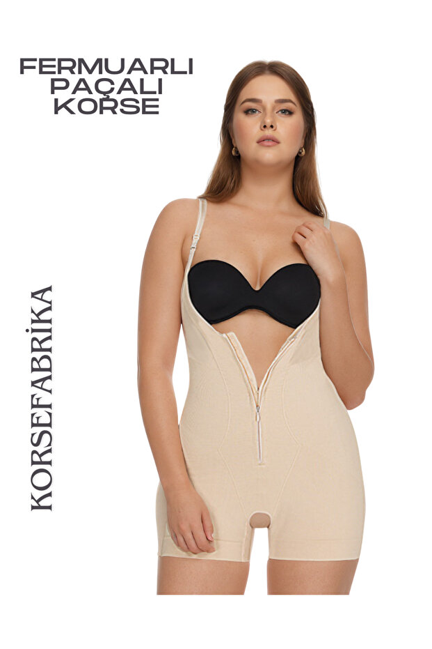 Corset with Both Kopça Clips and Zipper Fasteners 💎 Short-Legged Underbust Slimming and Firming Badi Corset