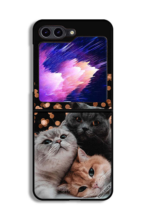 غطاء حماية لهاتف Samsung Galaxy Z Flip6 بتصميم قطط