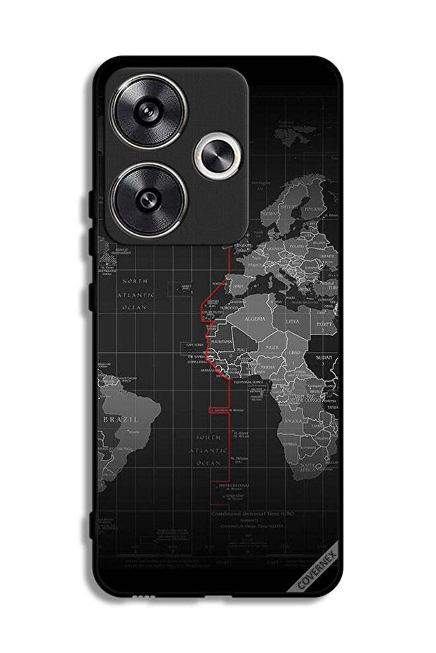 غطاء حماية لهاتف Xiaomi Redmi Turbo 3 5G بتصميم خريطة العالم
