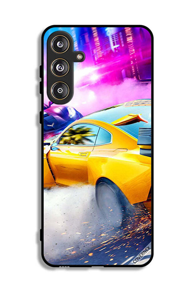 غطاء حماية لهاتف سامسونج جالاكسي M55 5G بتصميم سيارة سباق