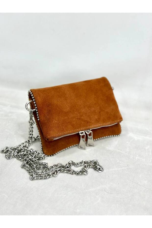 Women's bag genuine suede leather chain strap