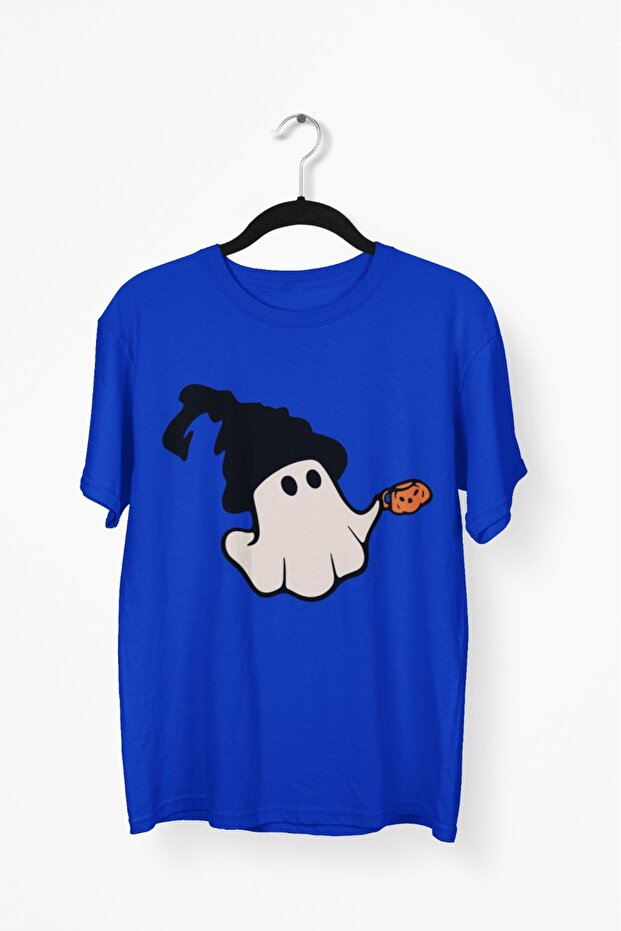 Men/Women Holloween Ghost Transfer Printed Round Neck Short Sleeve T-Shirt