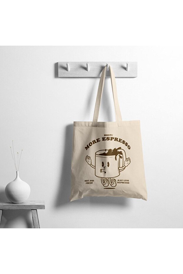 Buzz More Espresso Beige Tote Bag