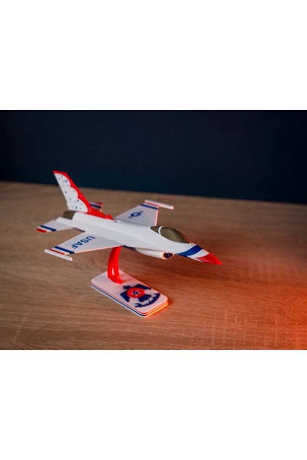 F-16 uçak kit kart maket (Beyaz( - 3