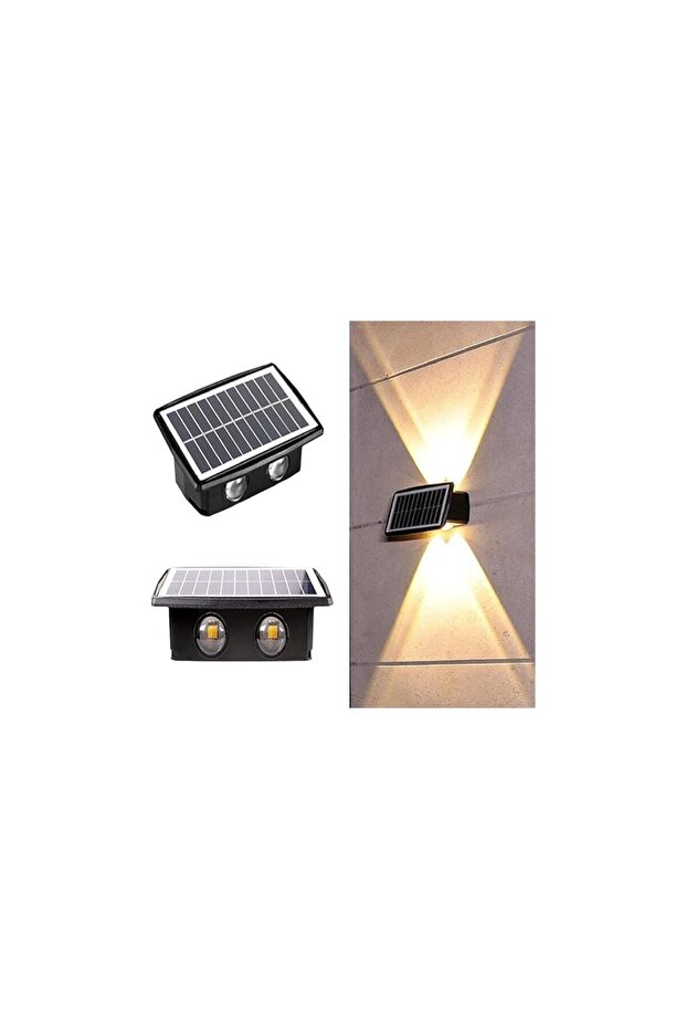 2 Pack Upgraded Solar Updown Wall Lights, Led Solar Wall Sconce,Waterproof Deck Fence Lighting 4 LED