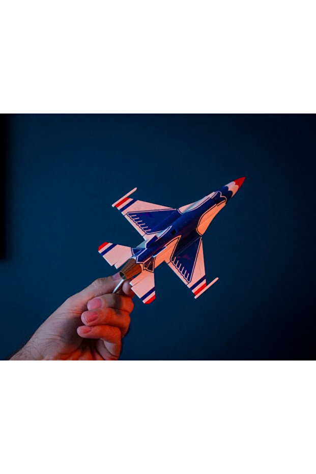 F-16 uçak kit kart maket (Beyaz( - 5