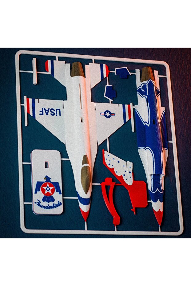 F-16 uçak kit kart maket (Beyaz( - 2