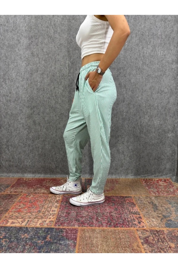 Patterned Trousers with Elastic Waist - 2