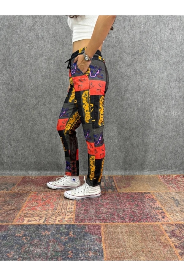 بنطلون مزخرف بخصر مطاطي أبيض - 2