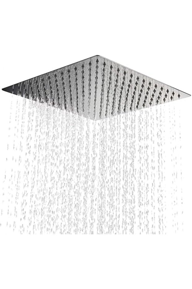 رأس دش مطري مربع عالي الضغط، 20×20 سم مع فوهات سيليكون مرنة