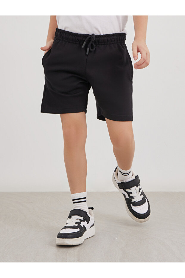 Solid Shorts with Drawstring - 1