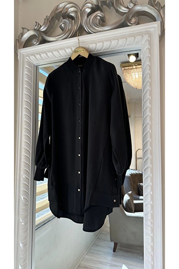 6674M Modal Gömlek - Siyah - 2