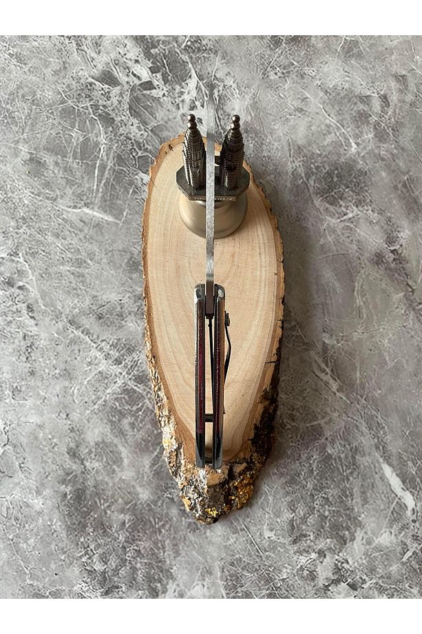 Atak Bushcraft Kamp Çakısı – Mürdüm Kabze, Kemere Klipsli, 20,5 cm - 3