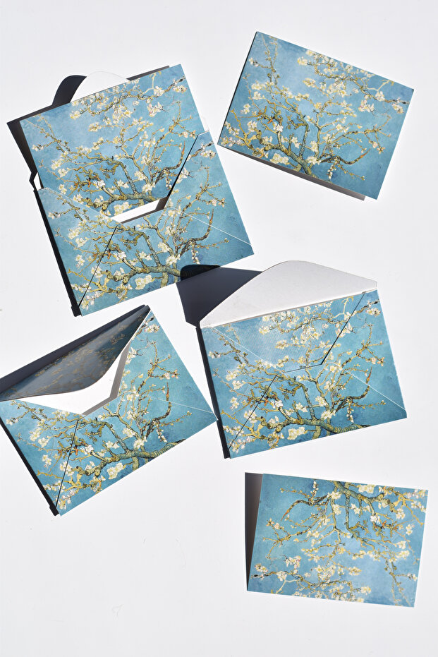 Art Themed Mini Envelope (10.5 × 8 cm)6 Pieces / Gift Card, Van Gogh, Letter