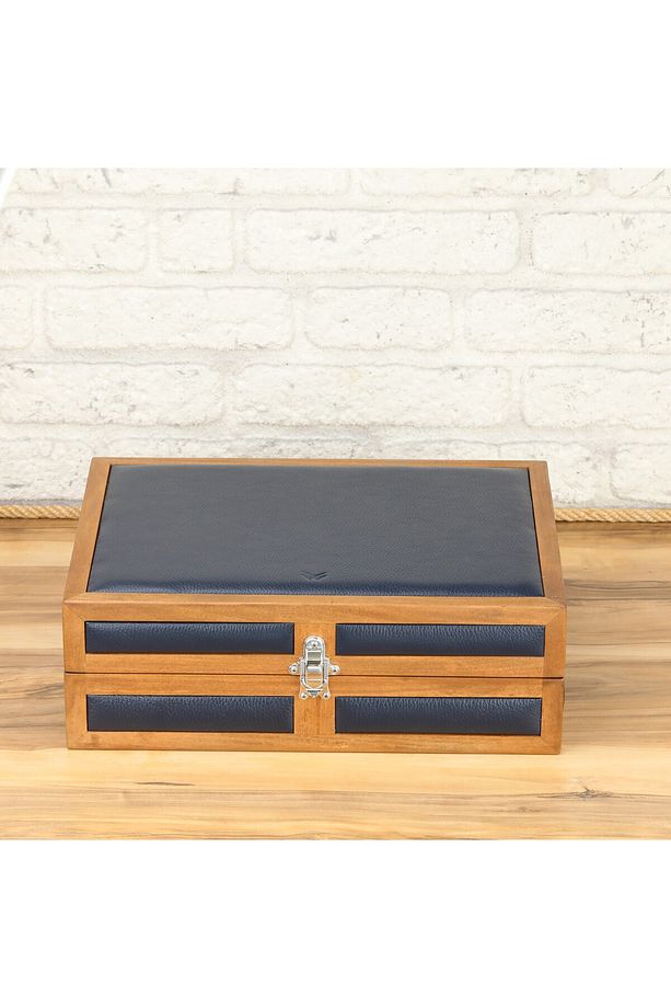 10'lu Saat Kutusu Ahşap Saat Kutusu Deri Saat Kutusu Saat Koleksiyon Kutusu Watch Box - 7