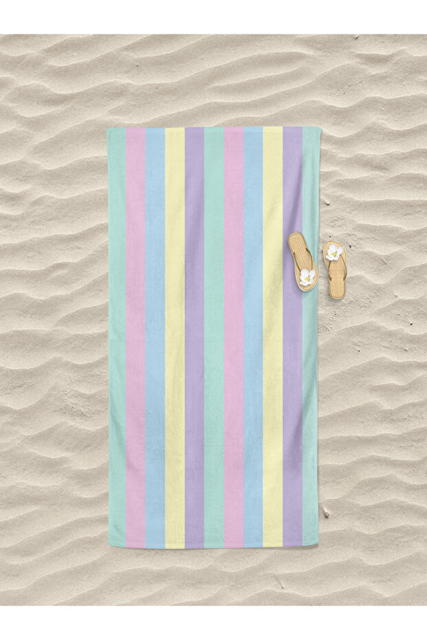 Rainbow Patterned Digital Printed Teenage Girl Beach Bath Towel
