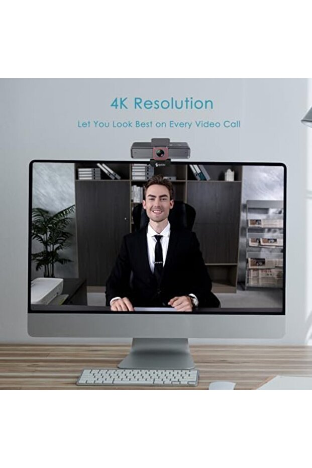 4K AI Webcam: AI-Tracking Web Camera Dual AI Noise-Cancelling Microphones - 6