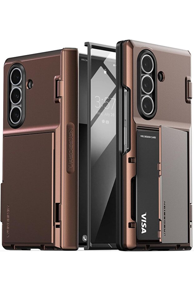 Terra Guard Modern GO 360 for Samsung Galaxy Z Fold 7 case with 2 Card Holder Dark Brown