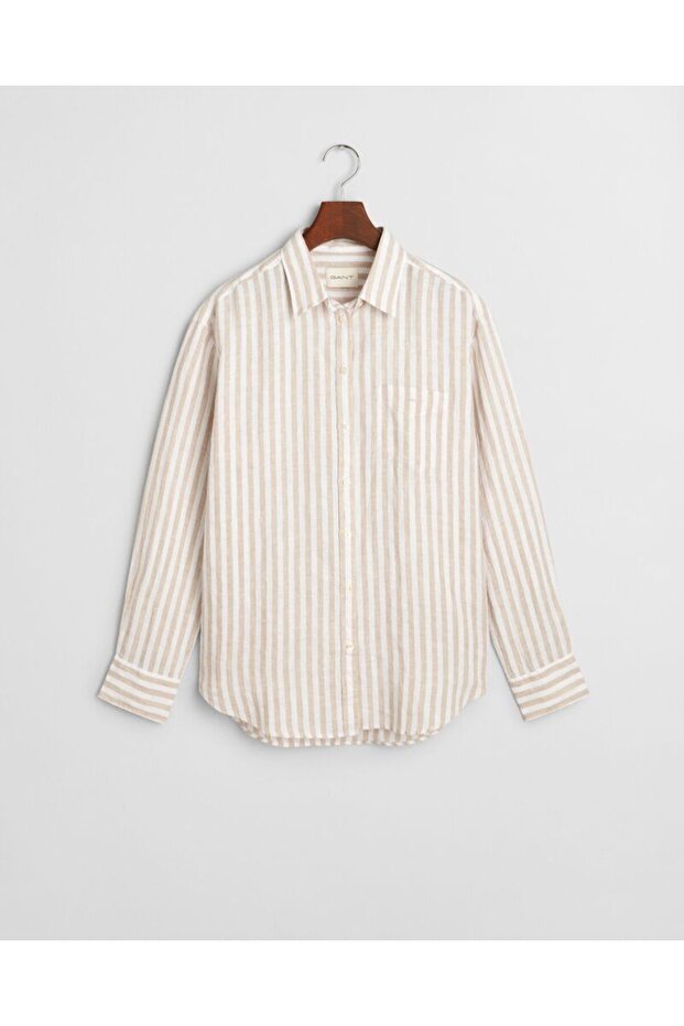 Relaxed Fit Striped Linen Shirt