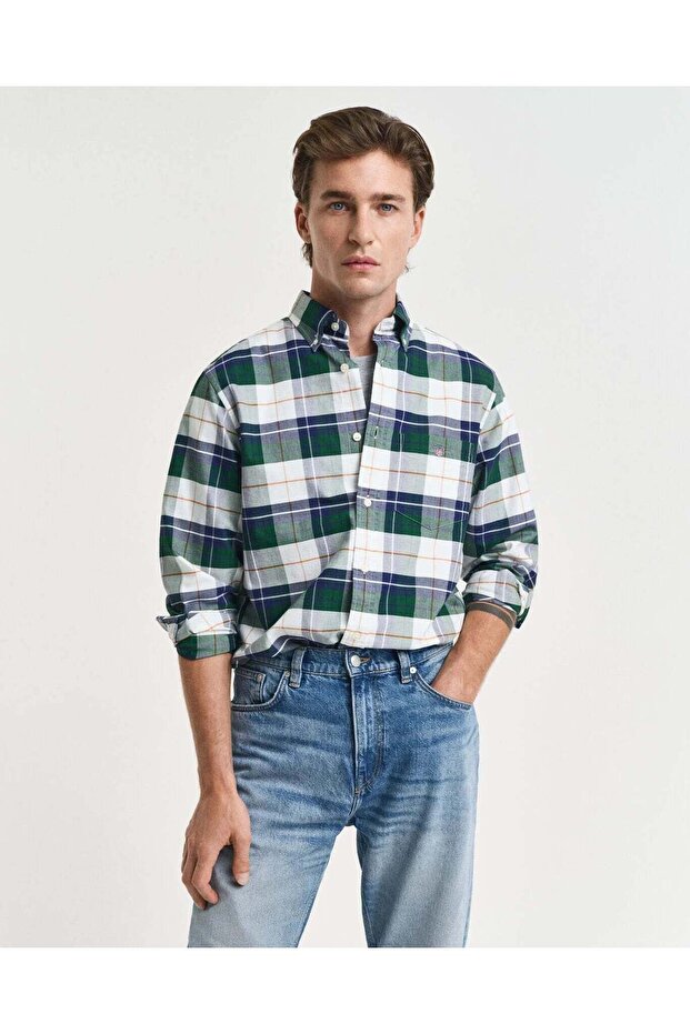 REGULAR Fit Checked Classic Short Sleeve Oxford Shirt