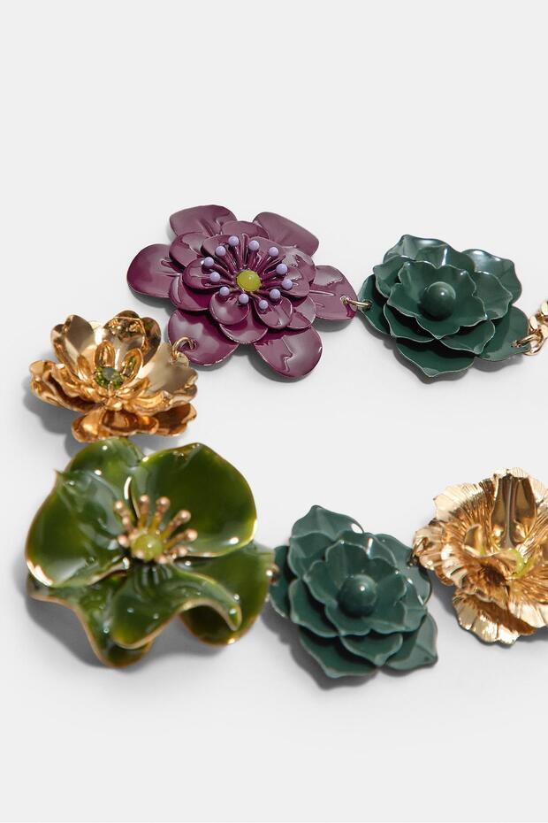 Çok Çiçekli Mine Kolye - 3