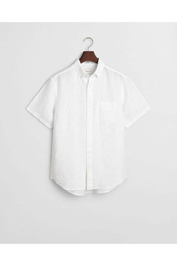 Regular Fit Short Sleeve Linen Shirt