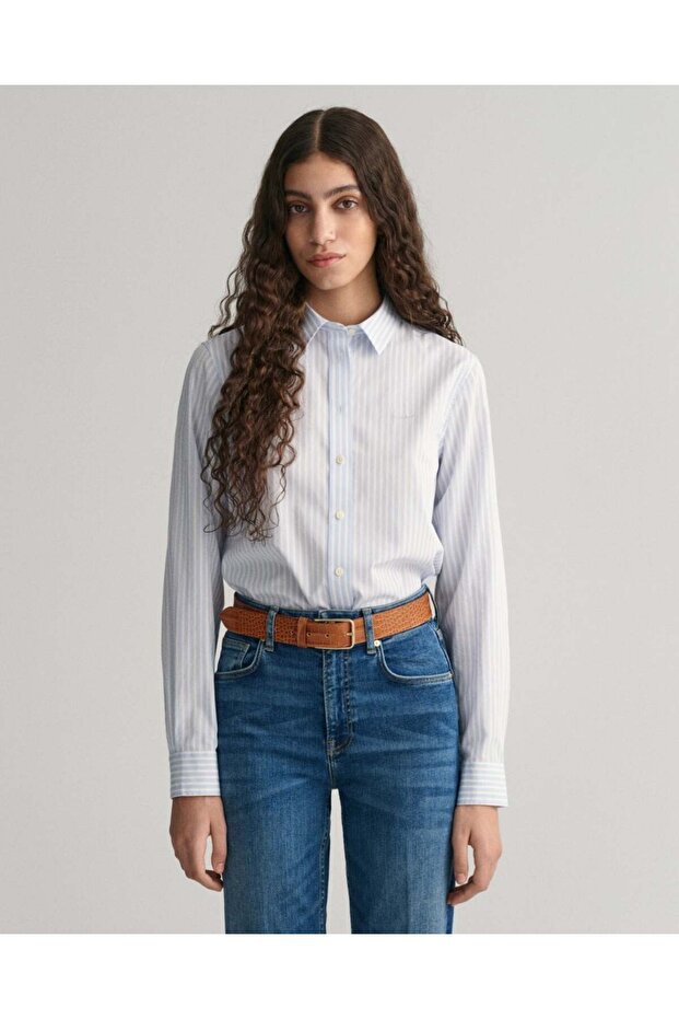 Regular Fit Striped Poplin Shirt