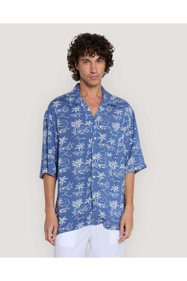 Relaxed Fit Island Print Shirt
