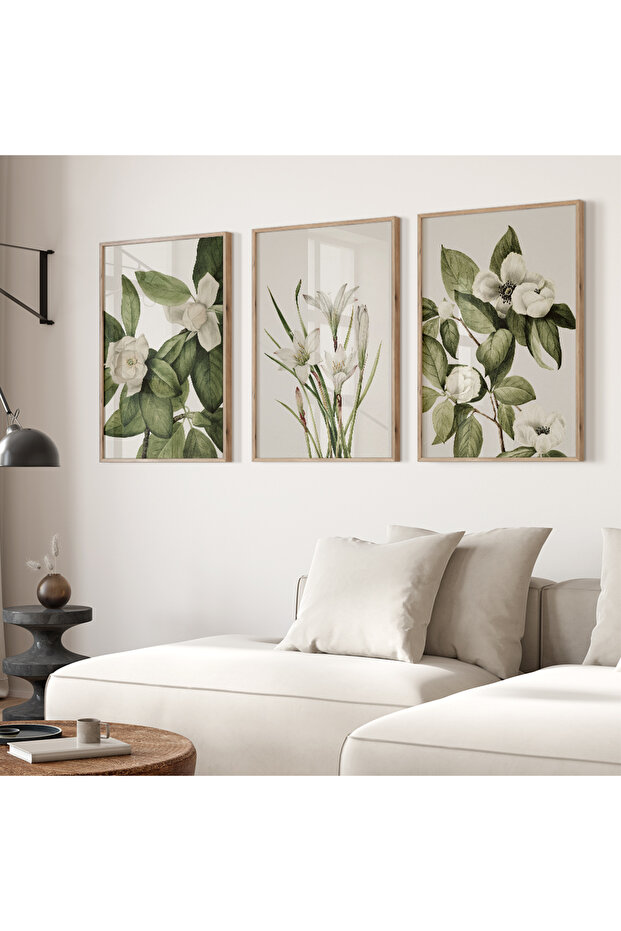 Çerçeveli 3 Parça Ahşap Tablo - 1