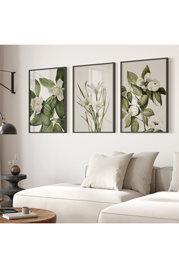 Çerçeveli 3 Parça Ahşap Tablo - 1