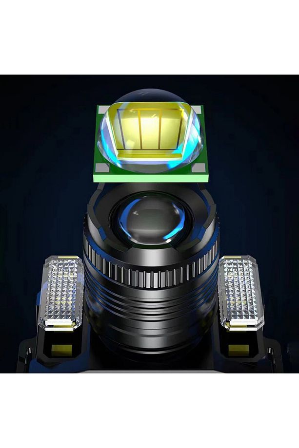 Zoom Sensörlü LED Kafa Feneri | USB-C Şarjlı, Yakınlaştırmalı, Dijital Göstergeli 4 adet - 6