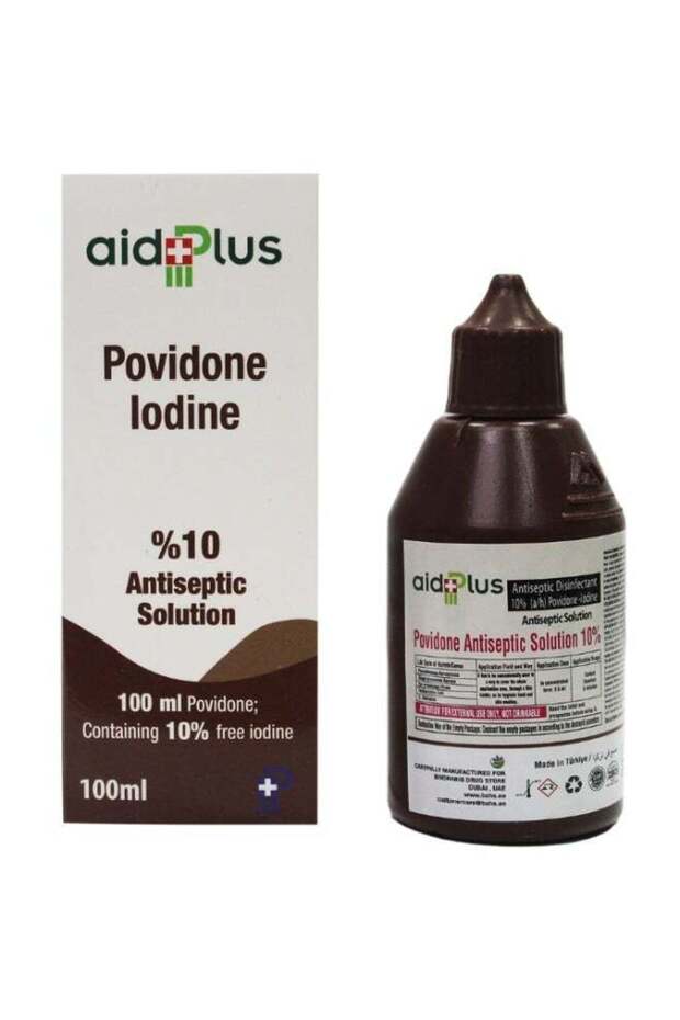 AID PLUS Povidone Iodine Antiseptic Solution 10% 100Ml