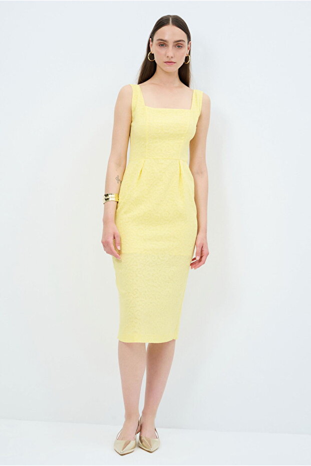 Askılı Jakar Elbise - 1