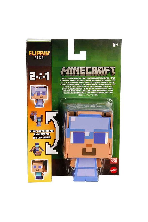 Minecraft Flipping' Figs 2in1 Dönüşen Figür HTL43 - Steve In Enchanted Armor Ve Steve Jcn19 - 5