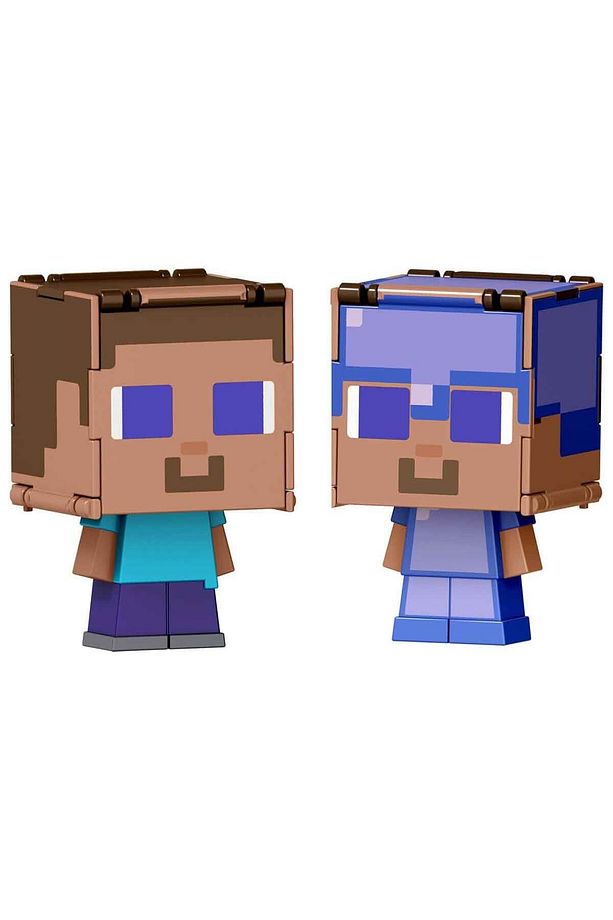 Minecraft Flipping' Figs 2in1 Dönüşen Figür HTL43 - Steve In Enchanted Armor Ve Steve Jcn19 - 1