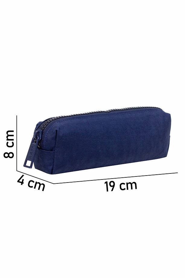 01106 Lacivert Suya Dayanıklı Krinkıl Kumaş Unisex Tek Bölmeli Kalemlik Kalem Kutusu - 3