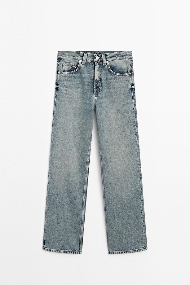 Yüksek bel geniş paça jean - 5